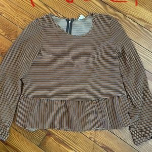 Poem and Thread Striped Peplum Blouse